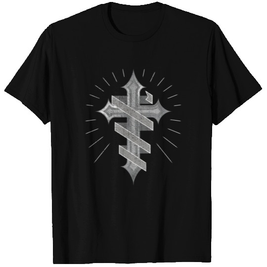 Gray Line Banner Metal Cross State Trooper T Shirts
