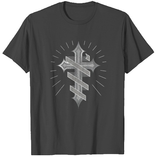Gray Line Banner Metal Cross State Trooper T Shirts