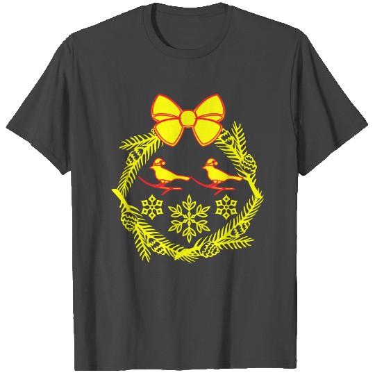 GIFT - CHRISTMAS BIRDS YELLOW T Shirts