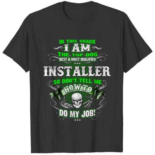 Installer Shirts for Men, Job Shirt with Skull T-shirt