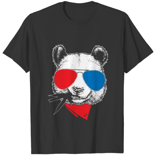 cool panda gift black white bamboo T Shirts