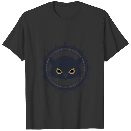 Owl gift animal bird evil look cool head deep T-shirt
