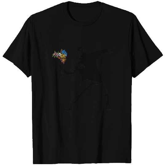 Banksy Rage Flower Thrower T Shirts