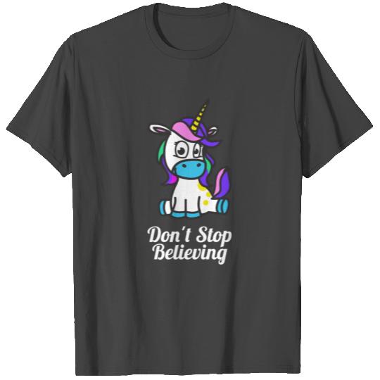 Shop Cute Dont Stop Believing Unicorn Design T Shirts