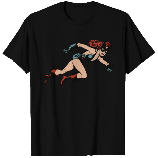 Cat Woman Running T Shirts