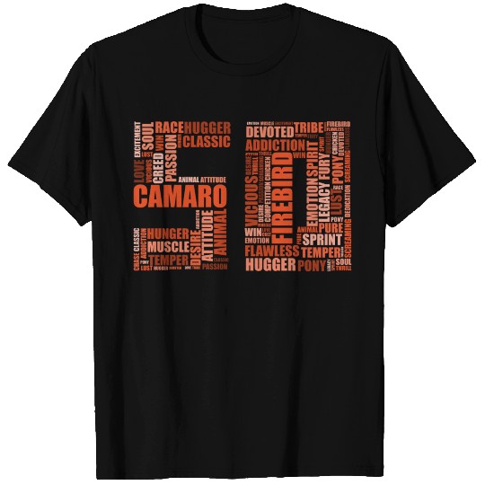 Camaro Fifty Word Cloud T Shirts