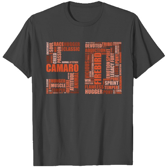 Camaro Fifty Word Cloud T Shirts