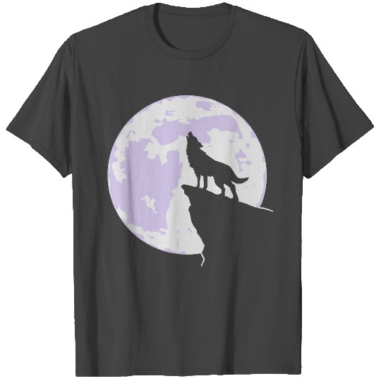 Howling wolf full moon space galaxy gift dog trend T Shirts