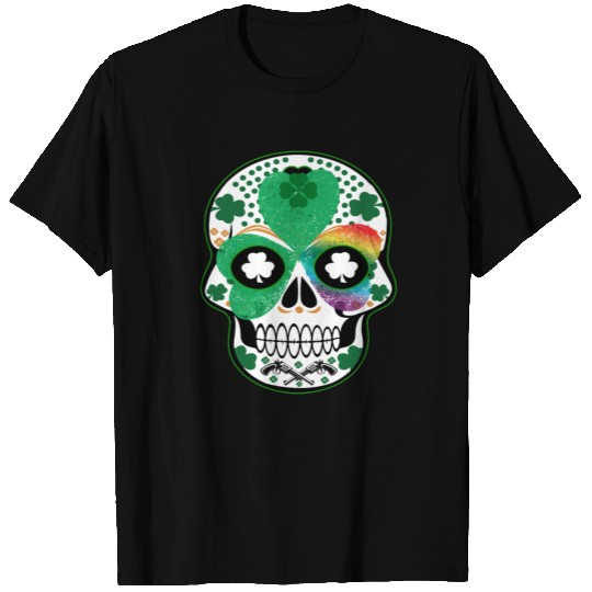 Irish Skull Candy Rainbow - St.Patricks Skull T Shirts