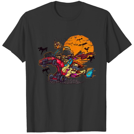 Hot rod car moon bat Rat Fink Fear T-shirt
