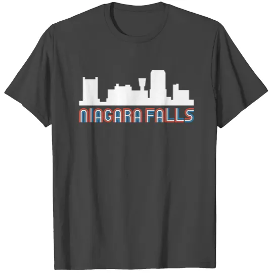 Red White Blue Niagara Falls New York Skyline T Shirts