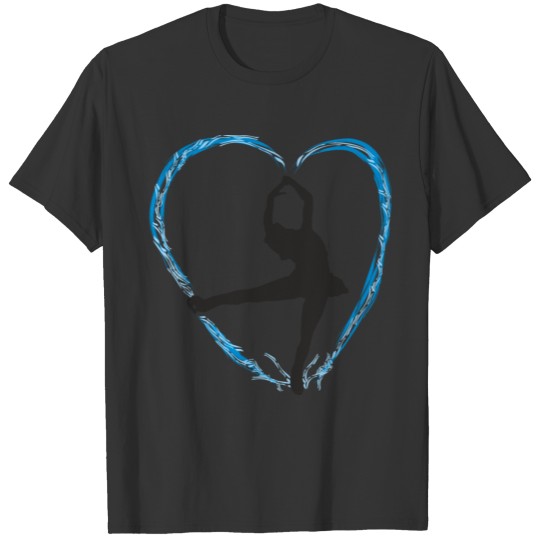Ice blue heart and a girl ice dance figure skating T Shirts