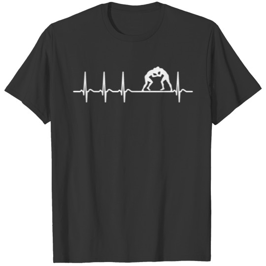 Wrestling Wrestler Heartbeat Team Cool Shirt Gift T-shirt