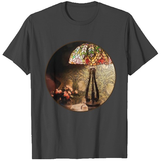 Stained Glass Lamp and Vase of Flowers T Shirts