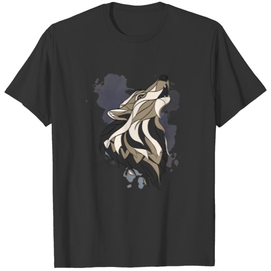 Howling Wolf: Art, Abstract, Graphic Design T Shirts