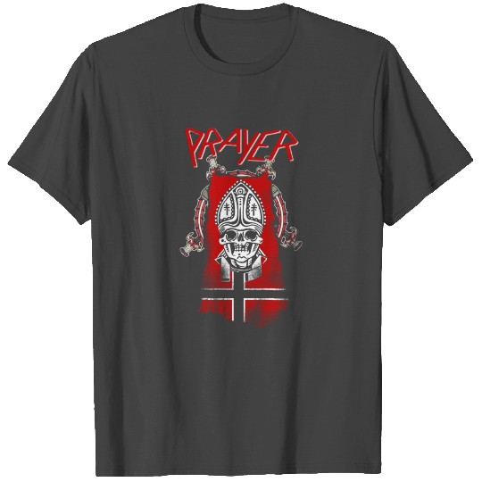 Pope Skull Prayer Parody Rock Band T Shirts