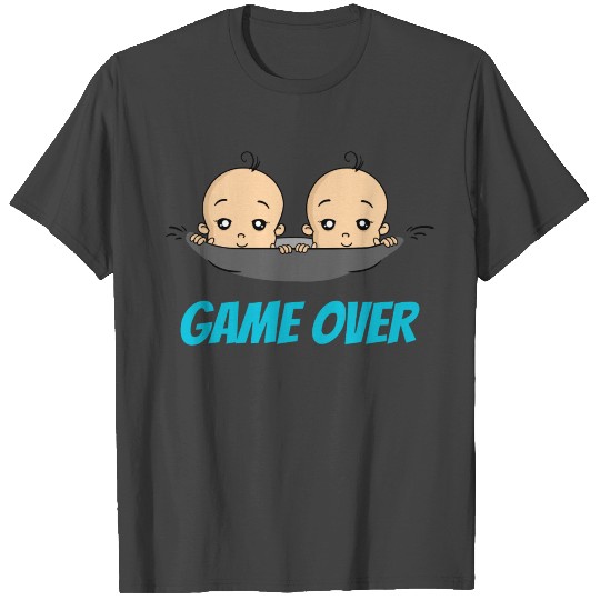Game Over Baby Twins Boys Pregnancy Pregnant Birth T Shirts