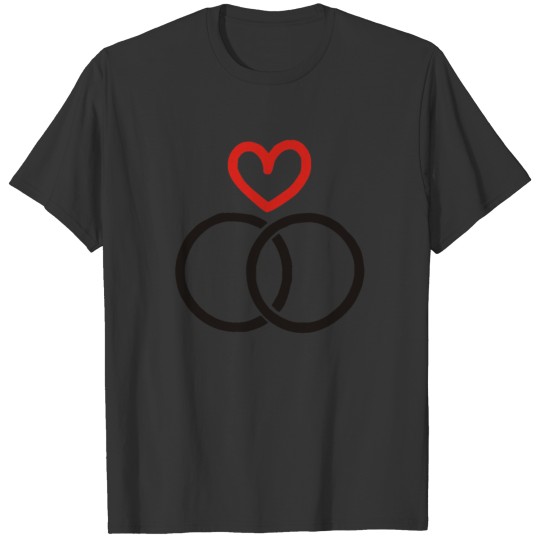 Rings with Heart Marriage Funny T-shirt