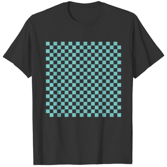 Aqua Checkerboard T Shirts