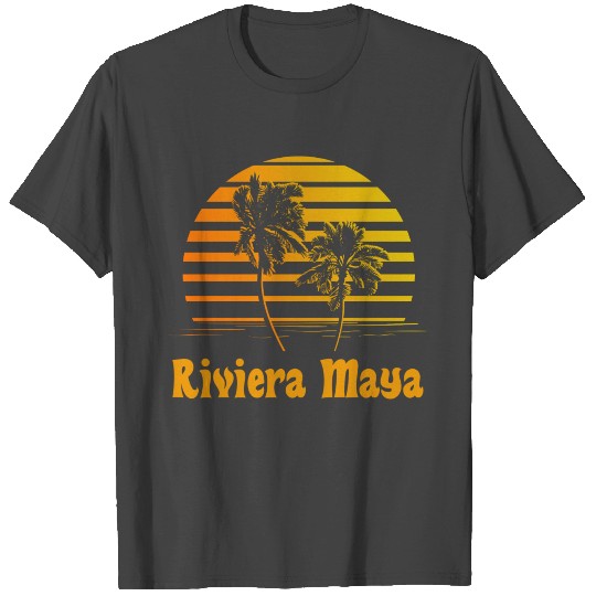 Riviera Maya Mexico Sunset Palm Trees T Shirts