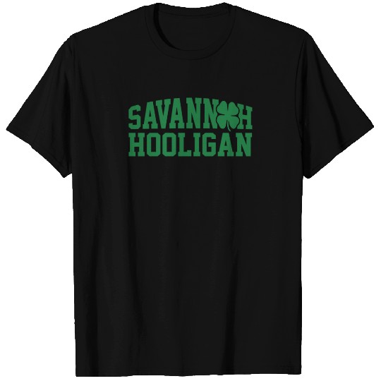 Savannah Hooligan Green Clover St Patricks Day T Shirts