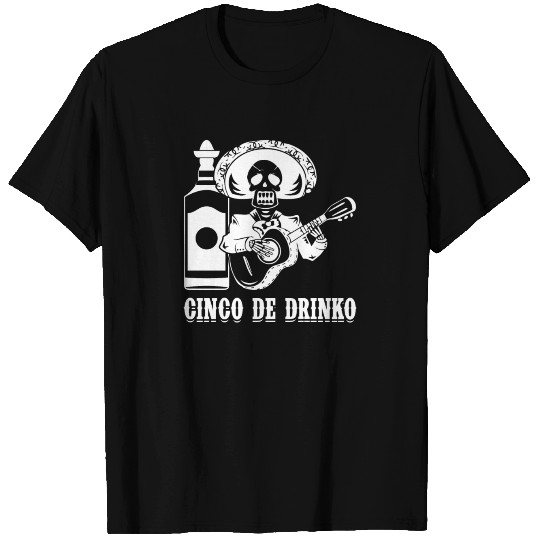 Mariachi Skeleton Cinco De Drinko Funny Mexican T Shirts