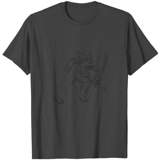 Krampus With Stick Doodle T Shirts