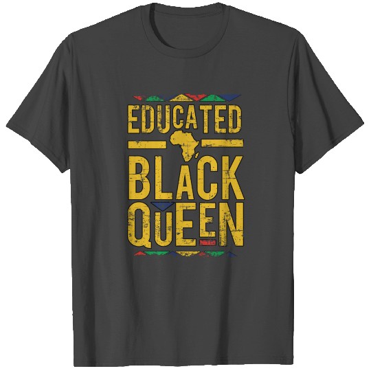 Dashiki Educated Black Queen T Shirts African DNA