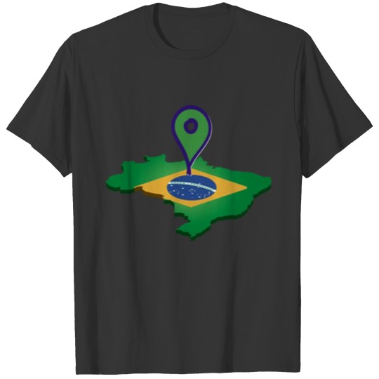 Brazilian map location T-shirt