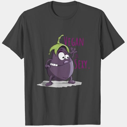 Vegan sexy eat food Comic eggplant T Shirts
