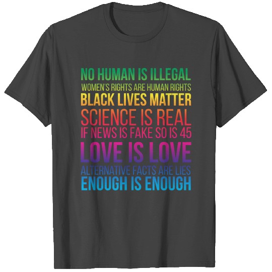 Anti Trump Human Rights Facts List T Shirts
