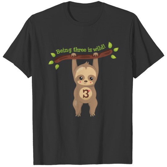 Cute Sloth 3rd Birthday T-shirt