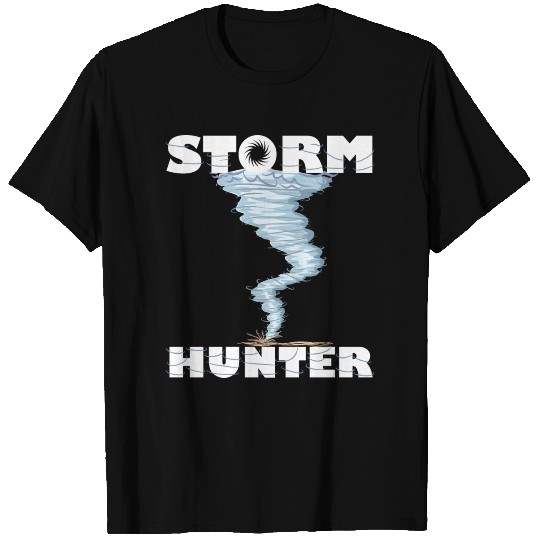 Weather Tornado whirlwind Storm Hunter cool design T Shirts