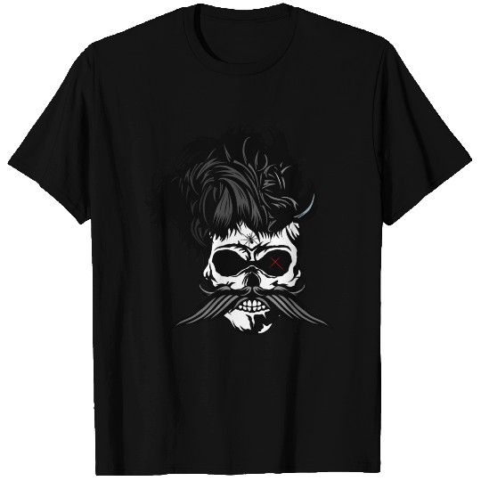 skull mustachioed hipster punk mustache hairstyle T Shirts