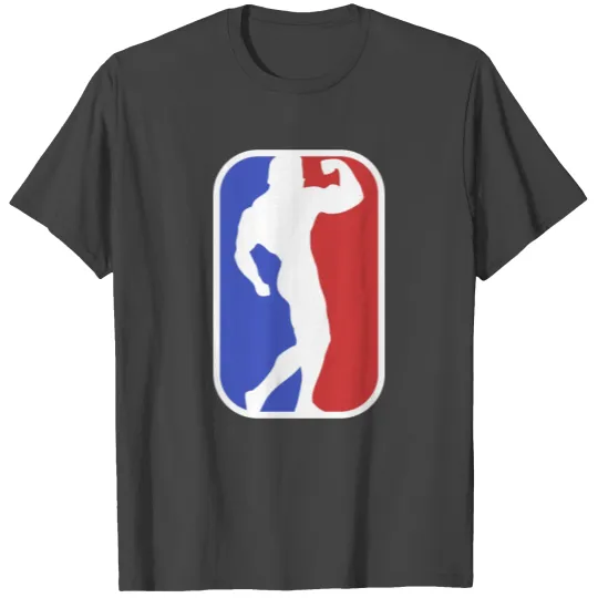 LOGO Bodybuilder Red White Blue Bicep Workout Pose T Shirts
