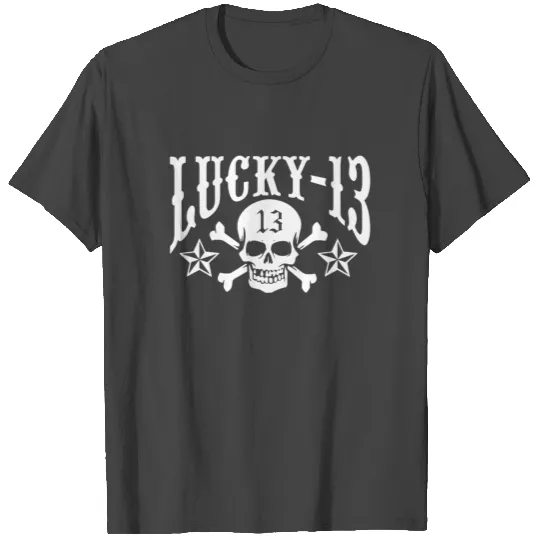 New Lucky 13 Skull Biker Punk Tattoo Rockabilly Ho T Shirts