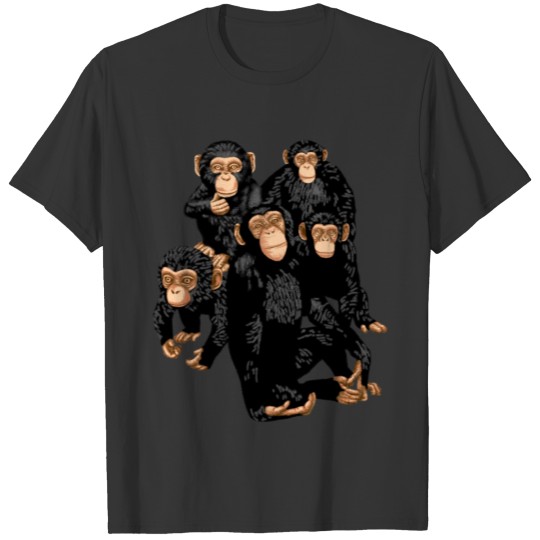 Five Cute Monkey's T Shirts - Funny Little Ape