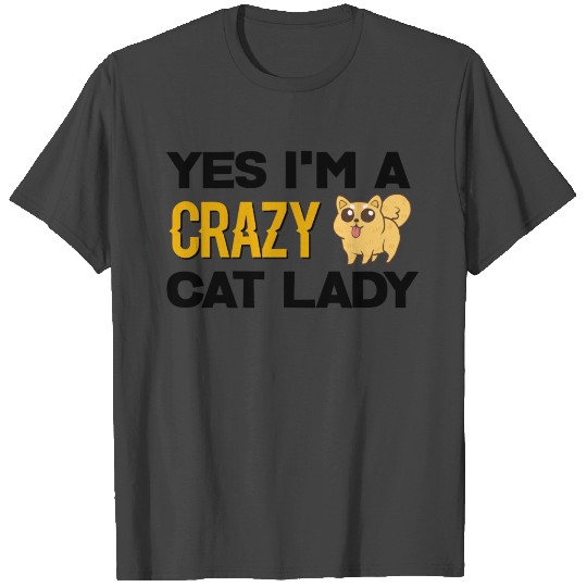 Crazy Cat Lady Design T Shirts