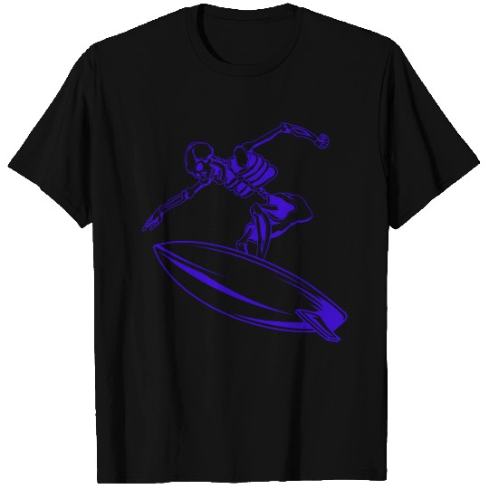 Surfing Skeleton 4c T Shirts