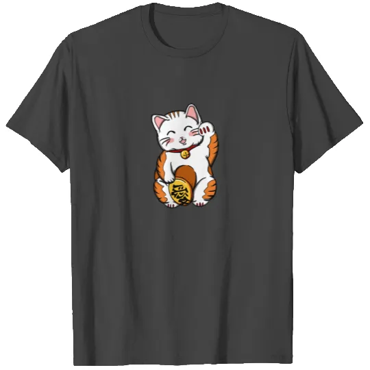Maneki Neko Design japanese lucky cat chinese T Shirts