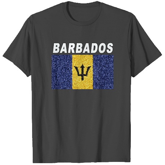 Barbados flag stained glass effect design T Shirts