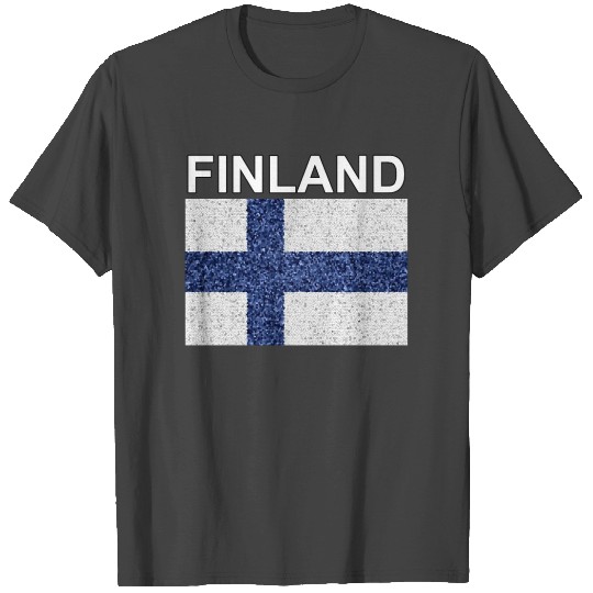 finland flag stained glass effect design T Shirts