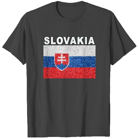 slovakia flag stained glass effect design T Shirts