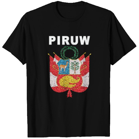 Peru coat of arms stained glass effect design T Shirts