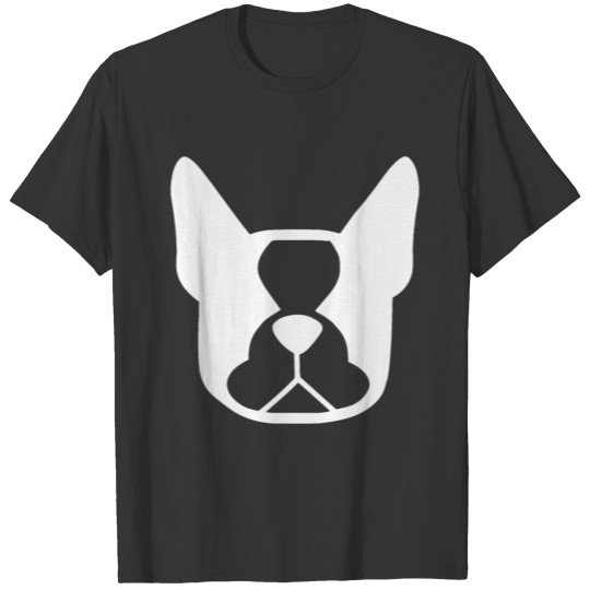 Funny Dog Head (White) T Shirts