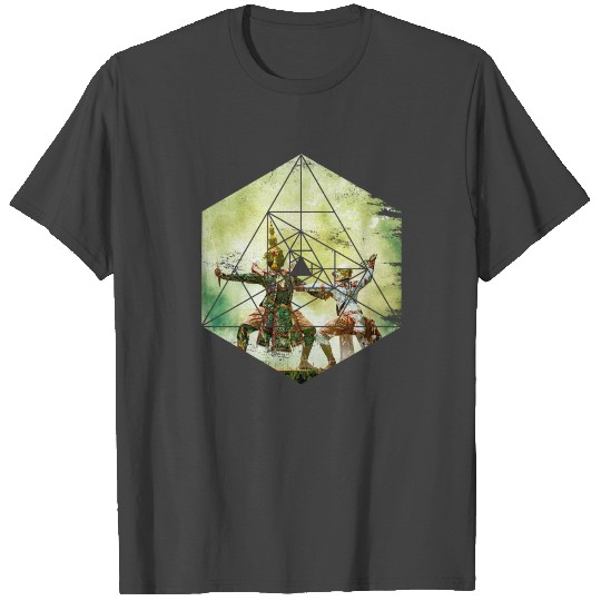 Vintage Ancient Thai Warriors Geometric Abstract T Shirts
