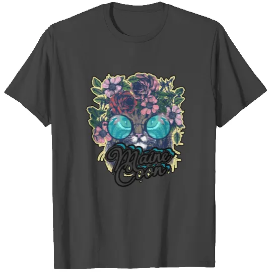 Maine Coon Cat Colorful T Shirts