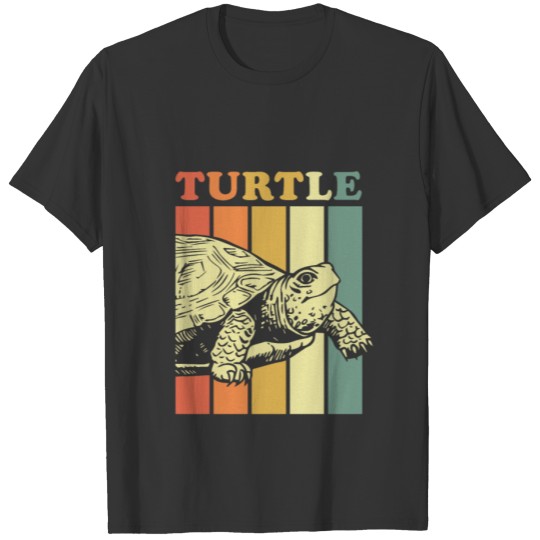 Turtle rectangle color gift animal swim sea tank T-shirt
