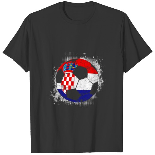 (Gift) Croatia distress soccer 007 T-shirt