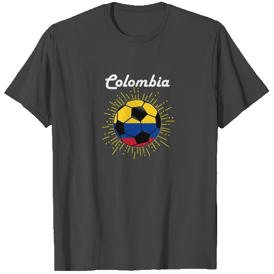 Colombia Soccer Design Colombian Flag World Soccer T Shirts